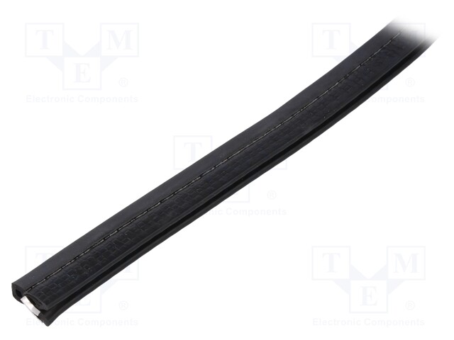 Hole and edge shield; EPDM,PVC; L: 50m; black; H: 14.5mm; W: 9mm