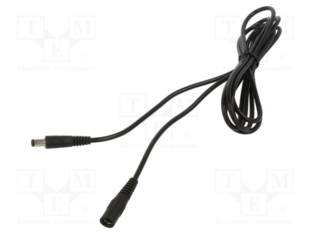 Cable; DC 5,5/2,5 plug,DC 5,5/2,5 socket; straight; 0.5mm2; 2m