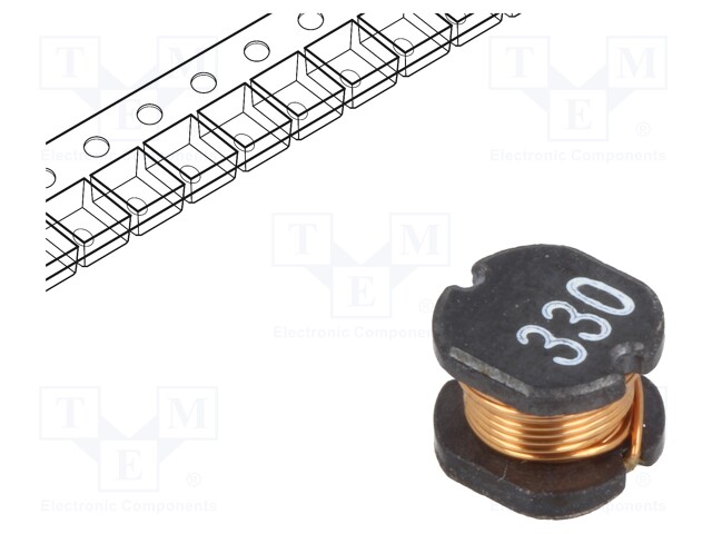 Inductor: wire; SMD; 33uH; 230mΩ; -40÷125°C; ±20%; 880mA