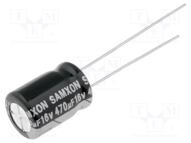 Capacitor: electrolytic; low impedance; THT; 470uF; 16VDC; Ø8x12mm