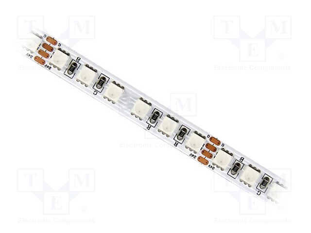 LED tape; RGB; 4040; 24V; LED/m: 120; 8mm; white PCB; IP20; 120°