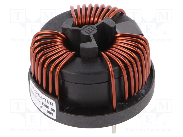 Inductor: wire with current compensation; THT; 7.2mH; 4.5mΩ; 12A