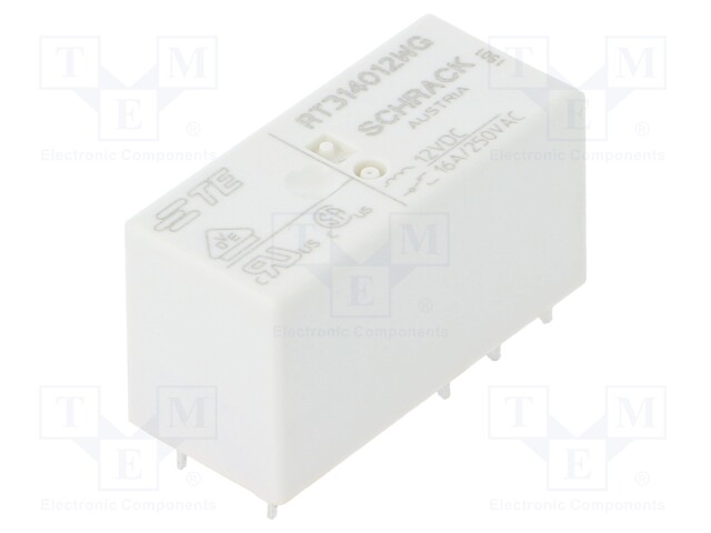 Relay: electromagnetic; SPDT; Ucoil: 12VDC; 16A/250VAC; 16A/24VDC