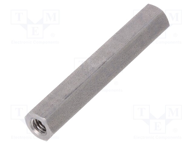 Screwed spacer sleeve; Int.thread: M6; 60mm; hexagonal