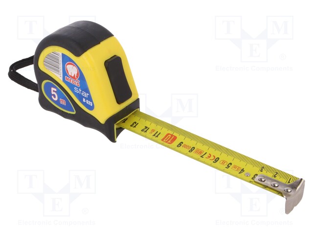 Measuring tape; L: 5m; Width: 25mm; Enclos.mat: ABS,elastolan