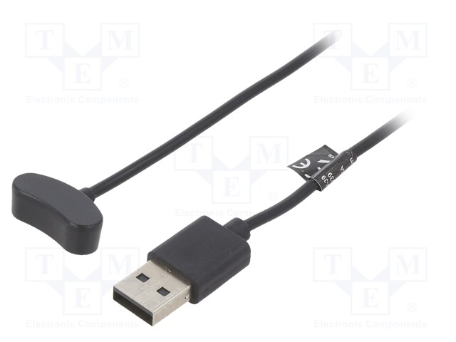 Cable: for smartwatch charging; 1m; 1A; black