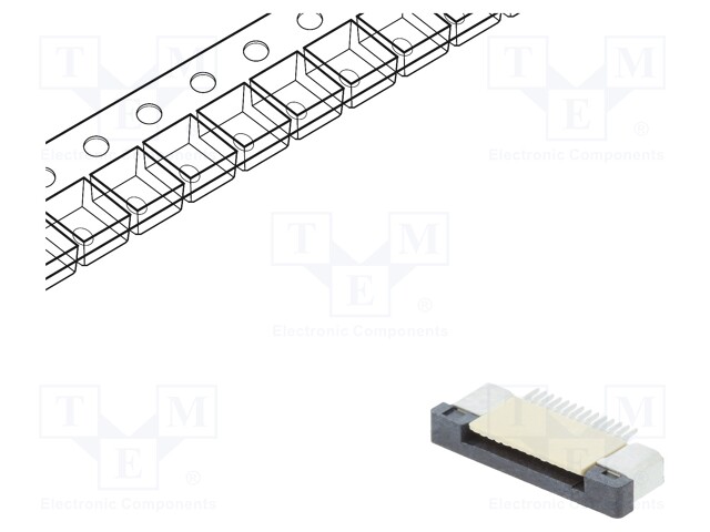 Connector: FFC (FPC); horizontal; PIN: 14; ZIF; SMT; 500mA; tinned