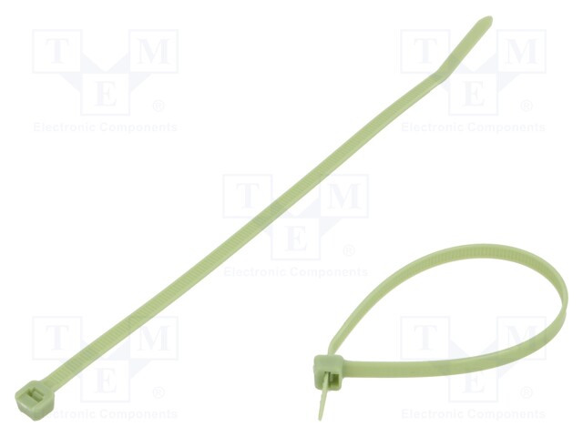 Cable tie; L: 188mm; W: 4.8mm; polypropylene; 133N; green; Ømax: 48mm