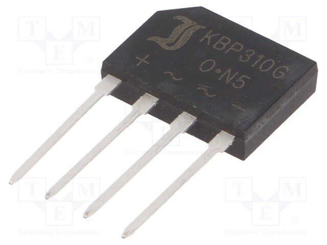 Single-phase bridge rectifier; Urmax: 1kV; If: 3A; Ifsm: 65A; KBP