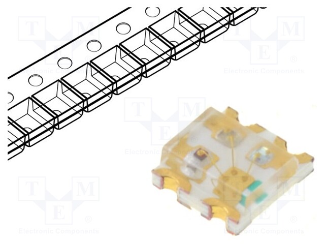 LED; SMD; 0603; RGB; 1.6x1.5x0.5mm; 120°; 1.6÷2.4/2.4÷3.4/2.6÷3.4V