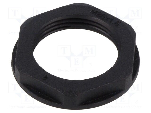 Nut; M25; polyamide; 32mm; black; Thread: metric; Pitch: 1.5