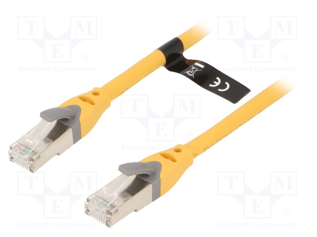 Patch cord; U/FTP; 6a; OFC; PVC; yellow; 30m; RJ45 plug,both sides