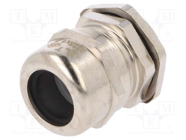 Cable gland; M25; IP68; Mat: brass; Body plating: nickel