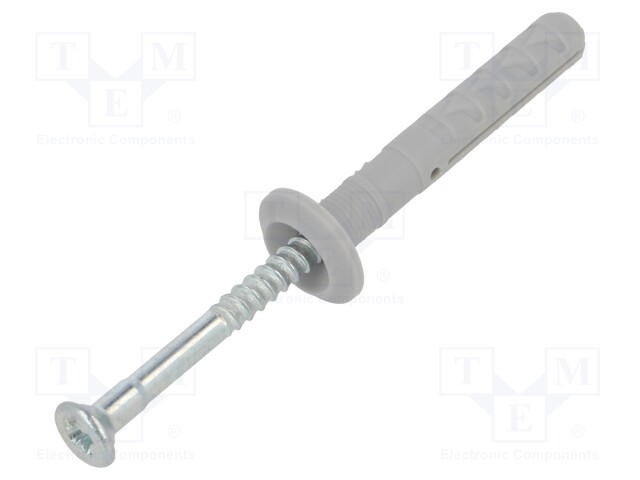 Plastic anchor; 6x40; N; with screw; 100pcs; 6mm