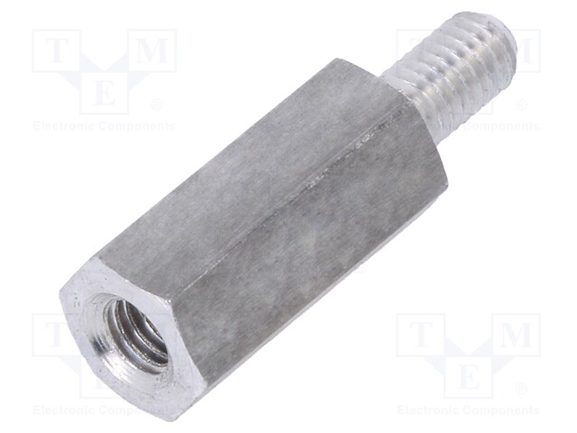 Screwed spacer sleeve; Int.thread: M3; 12mm; Ext.thread: M3