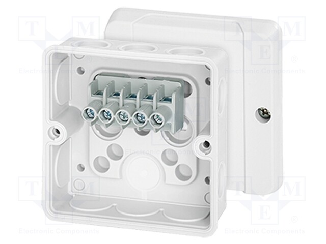 Enclosure: junction box; IP55; with membrane cable glands; white