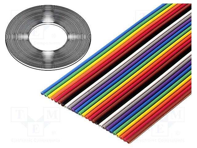 Wire: ribbon; 1.27mm; stranded; Cu; 9x28AWG; unshielded; PVC; 49V