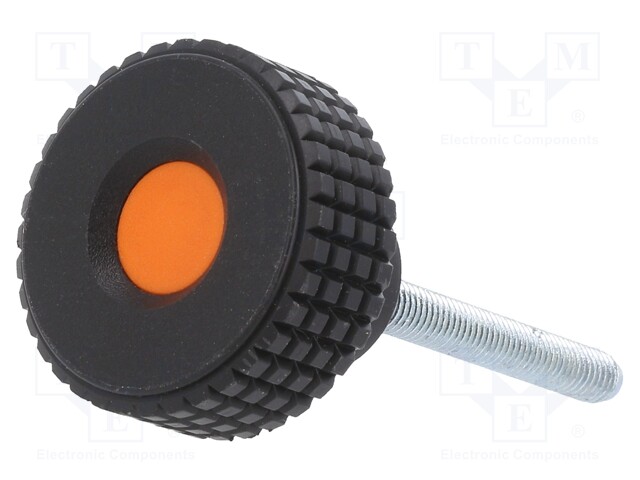 Knob; Ø: 31mm; Ext.thread: M5; 40mm; H: 24mm; technopolymer (PP)