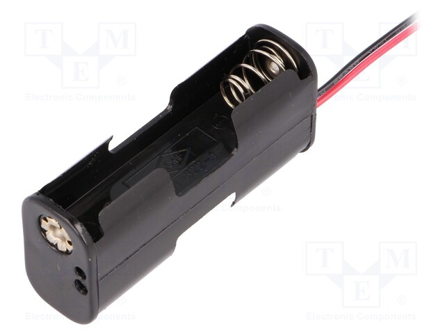 Holder; Leads: cables; Size: AA,R6; Batt.no: 2; Colour: black; 150mm