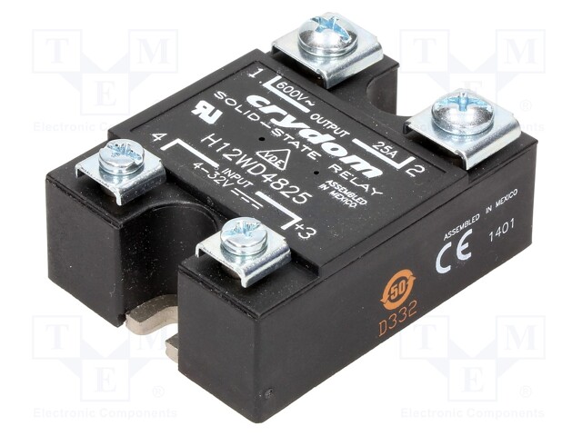 Relay: solid state; Ucntrl: 3÷32VDC; 25A; 48÷660VAC; -40÷80°C; IP00