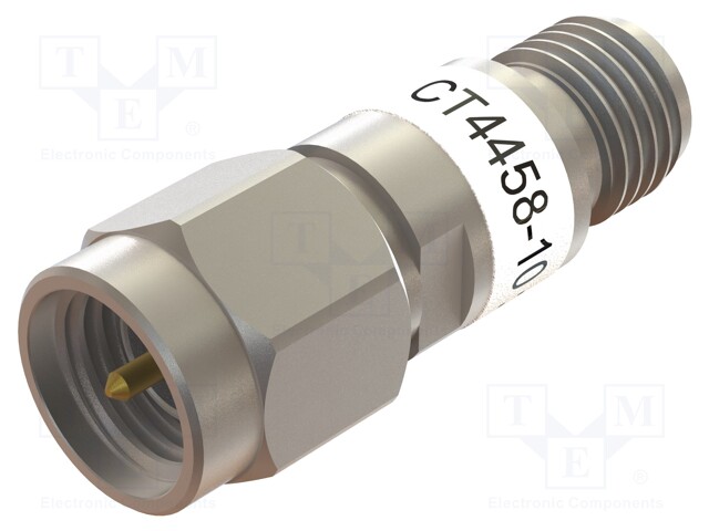 Attenuator; SMA socket,SMA plug; 50Ω; 10dB; 18GHz