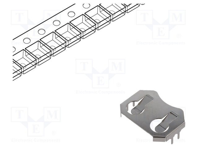 Clip; Mounting: PCB; Size: BR2016,CL2016,CR2016,DL2016; 2.8mm