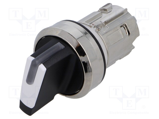 Switch: rotary; Stabl.pos: 2; 22mm; white; IP67; Pos: 3; Ø22mm