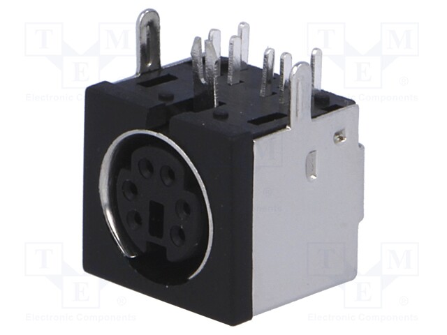 Socket; DIN mini; female; PIN: 6; THT; angled 90°