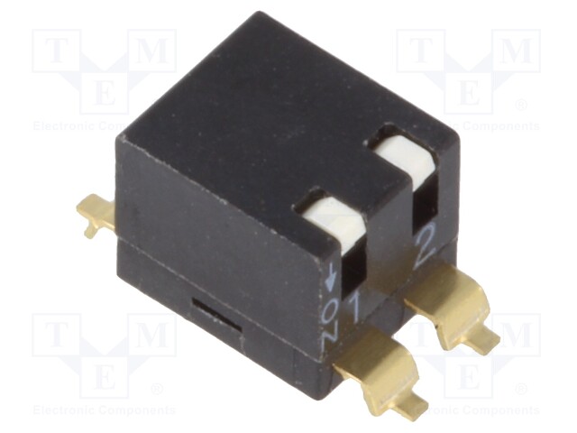 Switch: DIP-SWITCH; Poles number: 2; ON-OFF; 0.025A/24VDC; Pos: 2