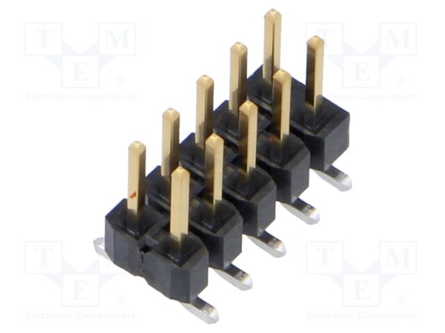 Connector: pin strips; male; PIN: 10; 2.54mm; gold-plated; SMT