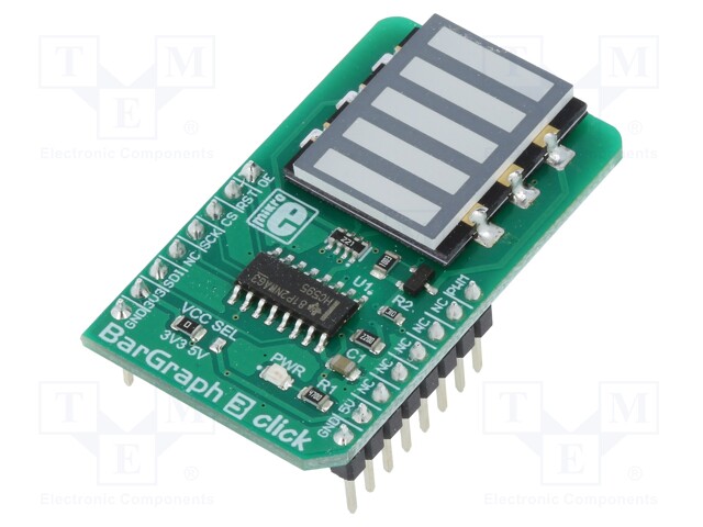 Click board; LED strap; GPIO,PWM,SPI; 74HC595,SMA-B500LE