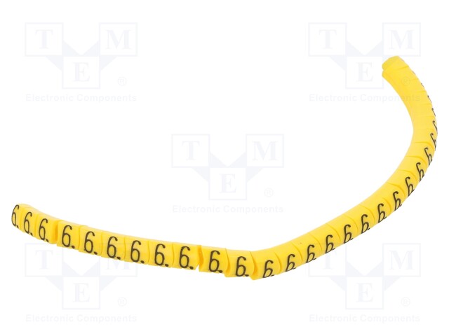 Markers for cables and wires; Label symbol: 6; 1.3÷3mm; PVC; PA