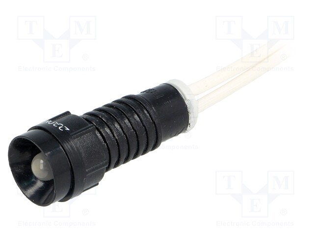 Indicator: LED; recessed; 230VAC; Cutout: Ø11mm; IP40; 300mm leads