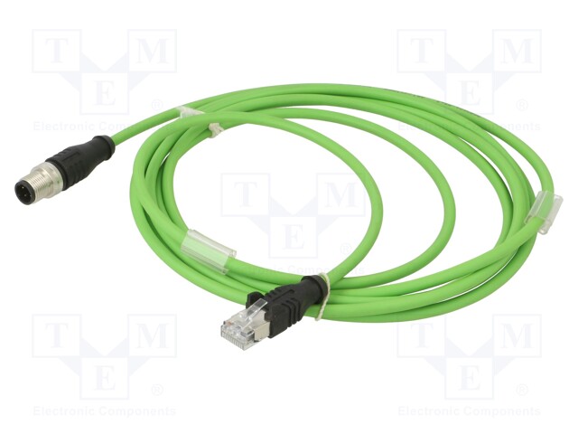 Connection lead; PIN: 4; 3m; plug; 2A; -40÷80°C; Insulation: PUR