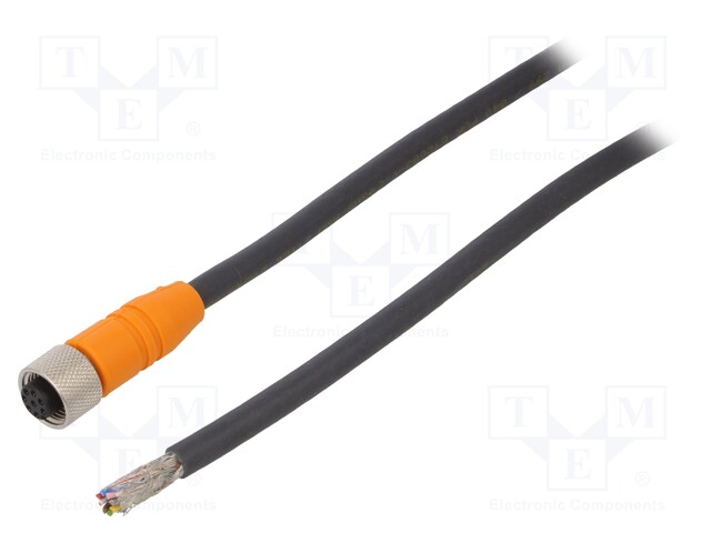 Connection lead; M12; PIN: 8; straight; 5m; plug; 4A; -25÷80°C; IP67