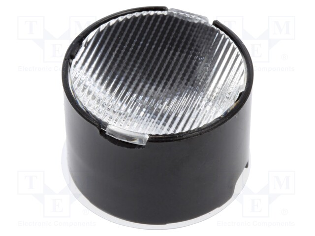 LED lens; round; Mat: PMMA plexiglass; transparent; 9÷40°; Ø: 22mm