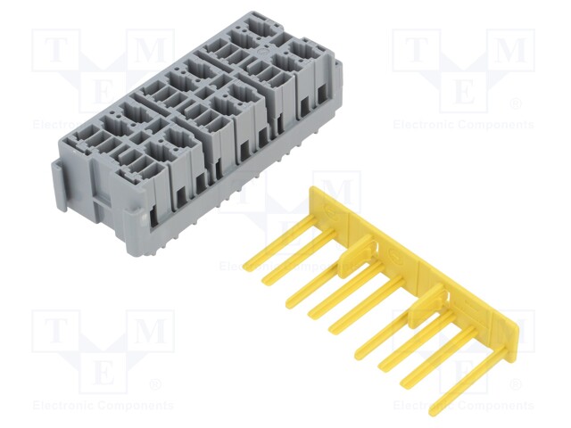 Fuse acces: case; push-in; Body: grey; ways: 6; Mat: PA66