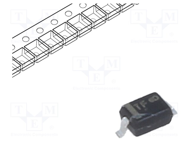 Diode: Zener; 0.3W; 6.8V; SMD; reel,tape; SOD323; single diode