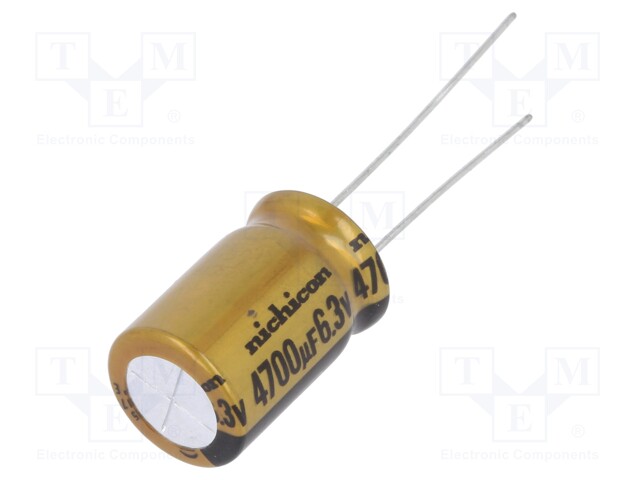 Capacitor: electrolytic; THT; 4700uF; 6.3VDC; Ø12.5x20mm; ±20%