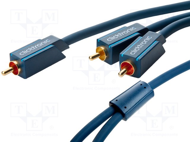 Cable; RCA plug,RCA plug x2; 2m; Plating: gold-plated; blue