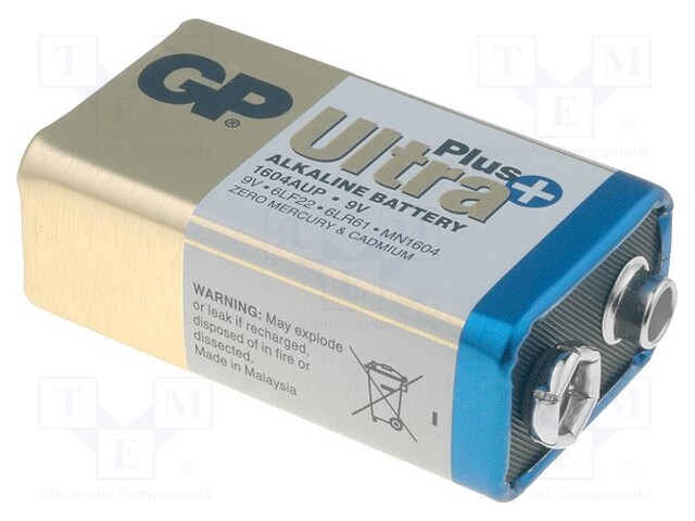 Battery: alkaline; 9V; 6F22; ULTRA PLUS; Batt.no: 1