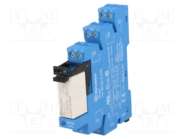 Relay: interface; DPDT; Ucoil: 240VDC; Ucoil: 240VAC; 8A; 8A/250VAC