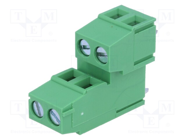 PCB terminal block; angled 90°; 5mm; ways: 4; on PCBs; 2.5mm2; 10A