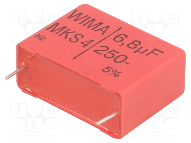 Capacitor: polyester; 6.8uF; 160VAC; 250VDC; Pitch: 27.5mm; ±5%