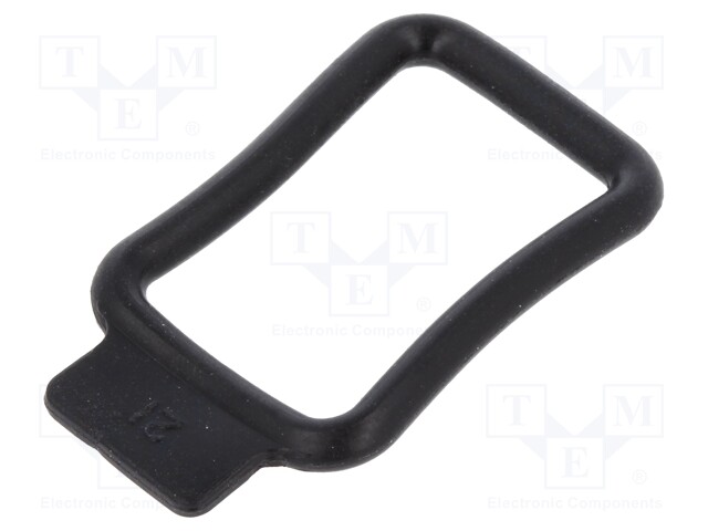 Elasticated loop; PVC; black; W: 23.8mm; L: 33mm; H: 3.2mm