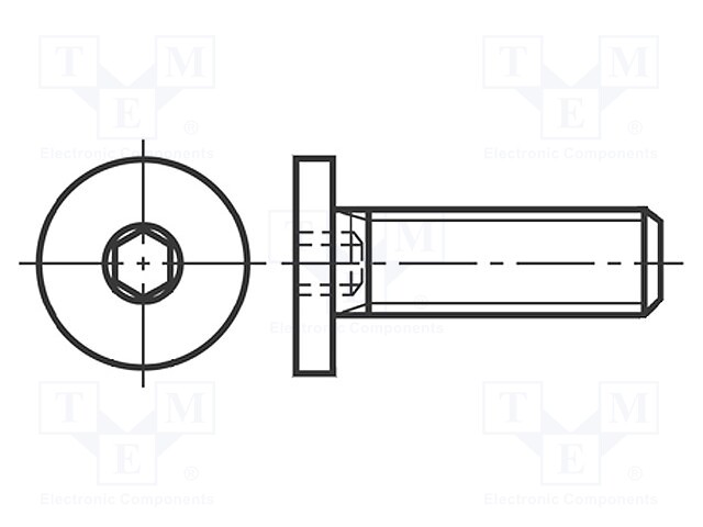 Screw; M5x8; Head: cheese head; imbus; steel; black finish; HEX 3mm