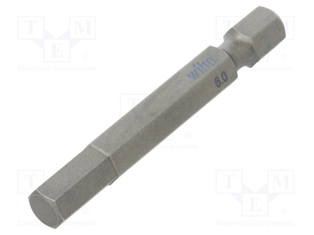 Screwdriver bit; Allen hex key; HEX 6mm; Overall len: 50mm