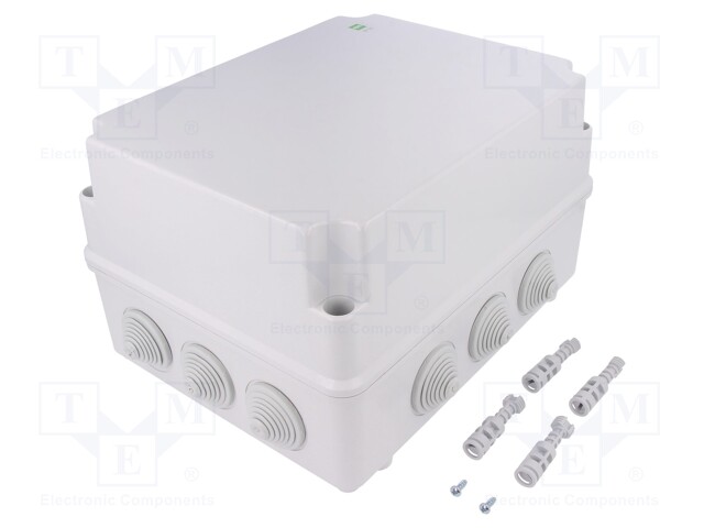 Enclosure: junction box; X: 244mm; Y: 305mm; Z: 168mm; IP55; grey