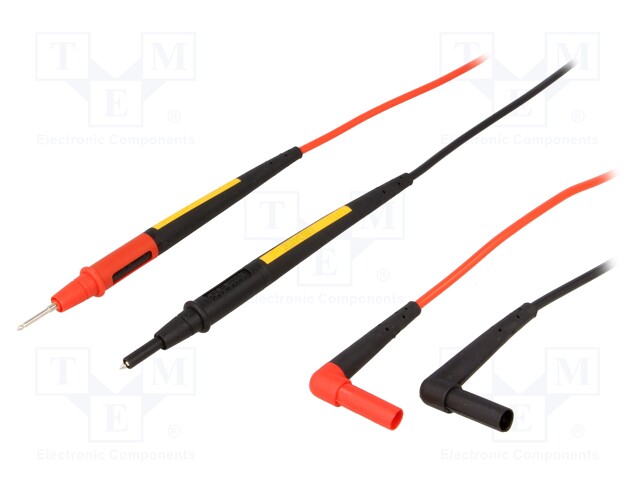 Test lead; silicone; 1.2m; 10A; red and black; 2x test lead