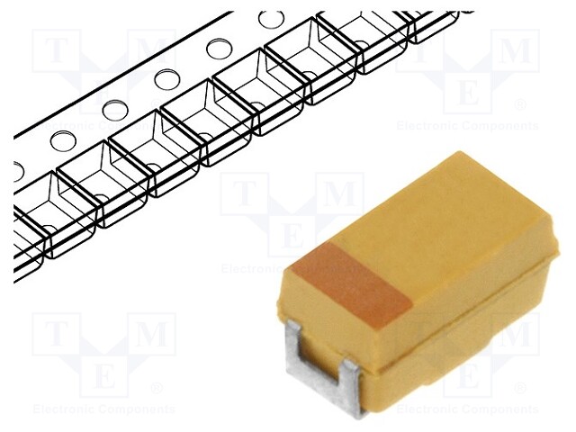 Capacitor: tantalum-polymer; low ESR; 100uF; 2.5VDC; A; 1206; TCJ